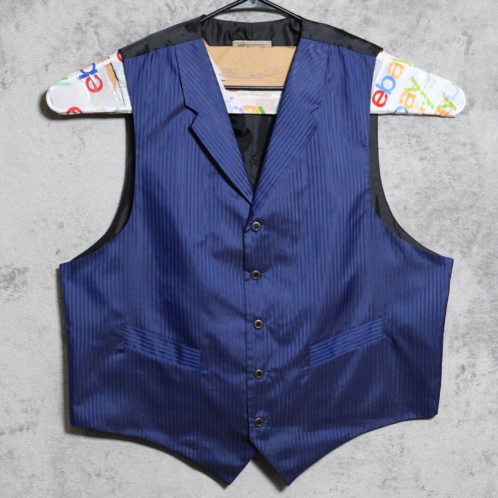 Frontier Classics Vest Men XL Blue Striped Quilted Western Cowboy Rodeo Frontier
